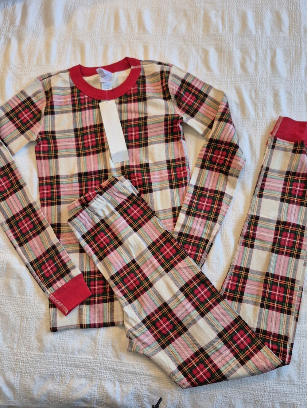 Hanna Andersson boys 160 or 14 plaid long sleeve pajama set NEW